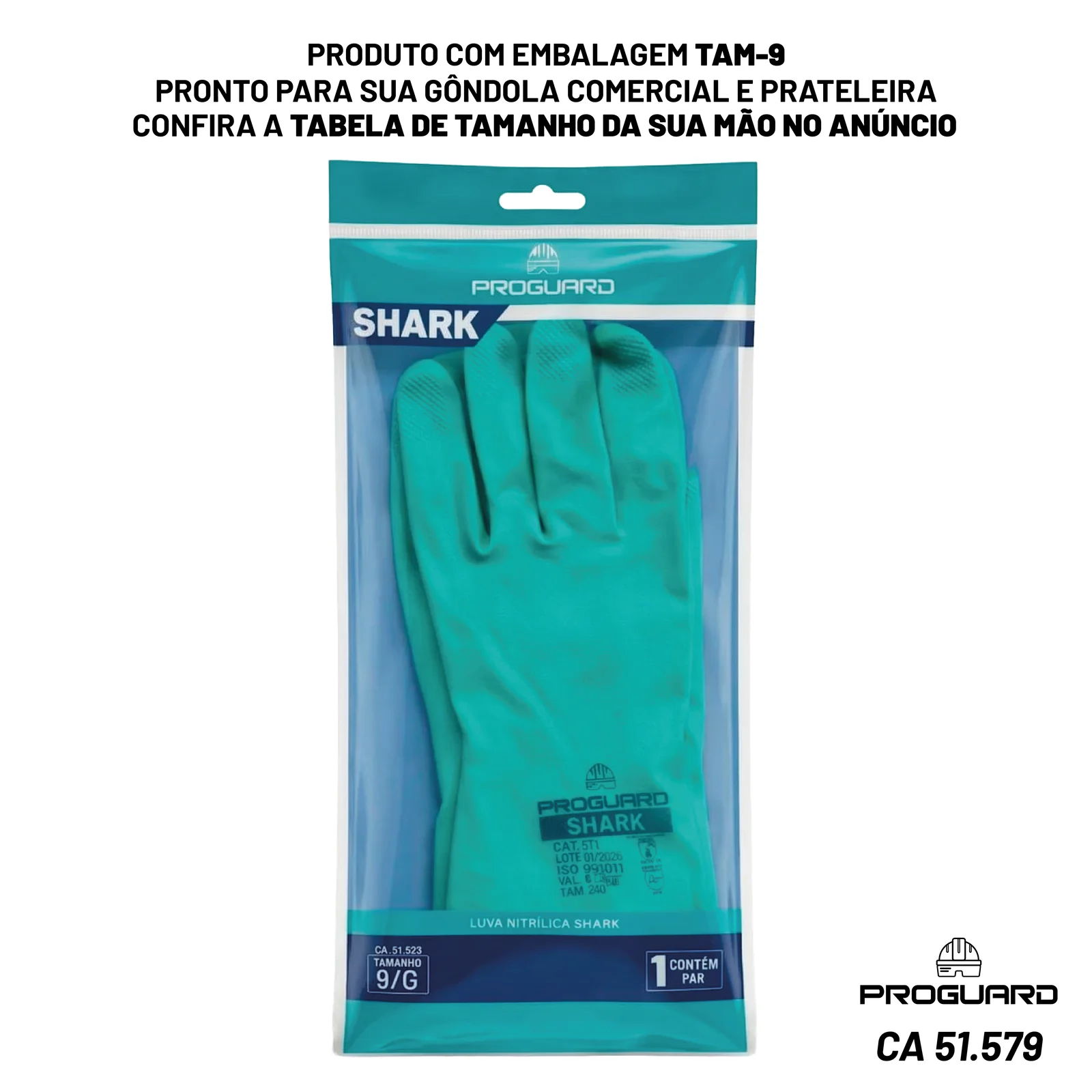 PROGUARD - Luva Nitrílica SHARK - Detalhe